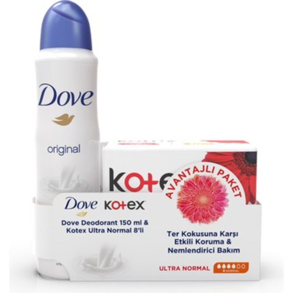 DOVE DEO 150 ML ORGİNAL&KOTEX ULTRA 8'Lİ NRML